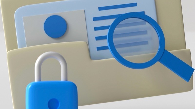 Folders with a blue lock